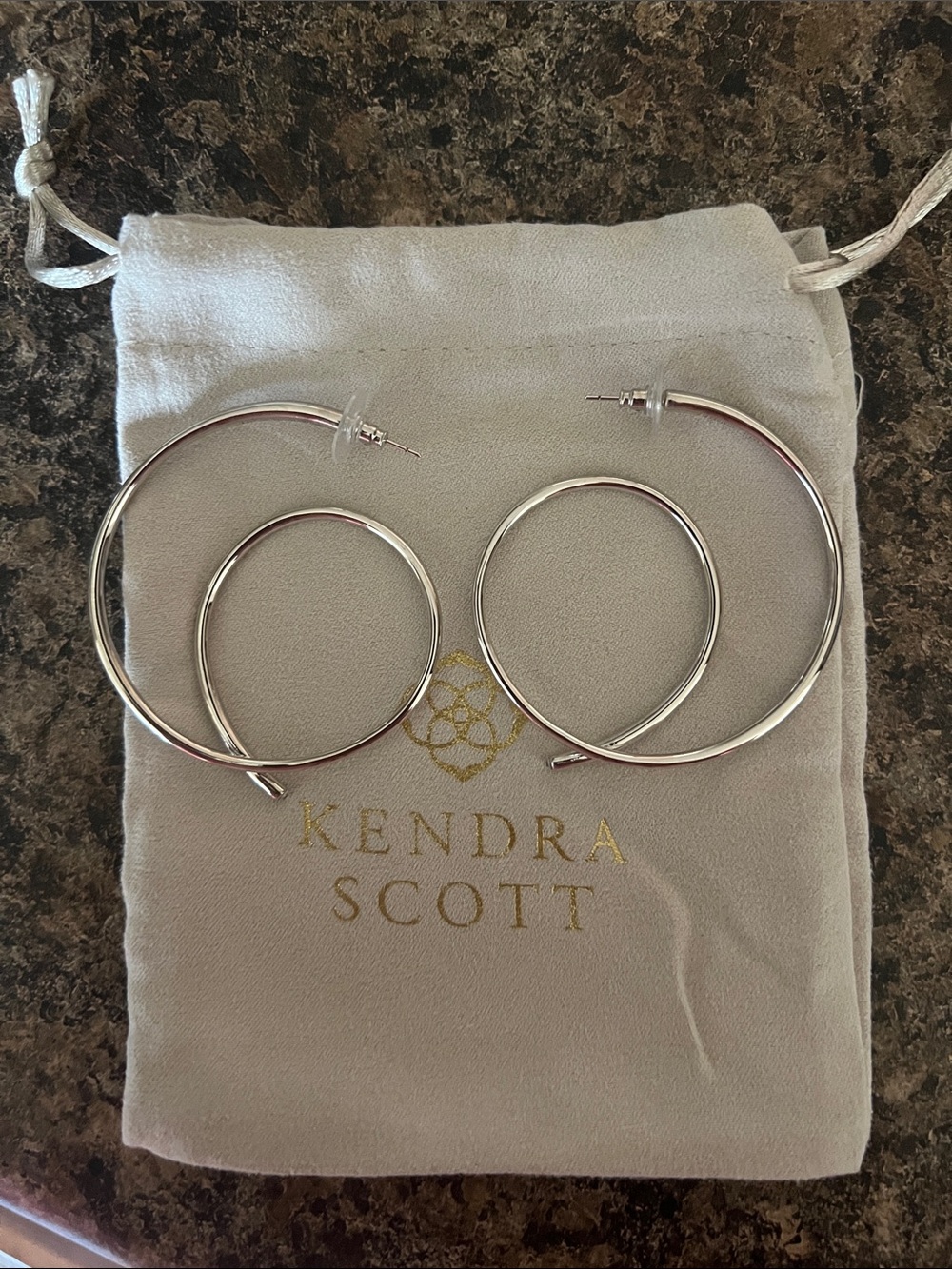 Kendra Scott Polished Silver Double Hoop Earrings